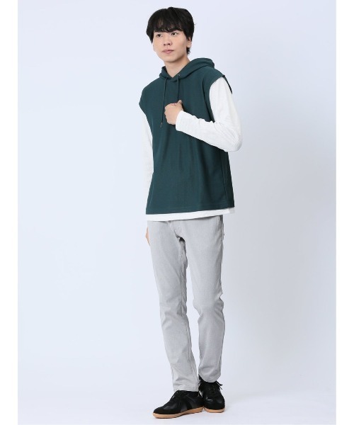 TAKA-Q（タカキュー）の「タカキュー さまになる フェイクレイヤード 長袖プルパーカー（パーカー・メンズ・ブラウン/グリーン・X-LARGE/LARGE/MEDIUM）」の13枚目の写真