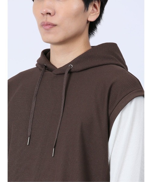 TAKA-Q（タカキュー）の「タカキュー さまになる フェイクレイヤード 長袖プルパーカー（パーカー・メンズ・ブラウン/グリーン・X-LARGE/LARGE/MEDIUM）」の18枚目の写真