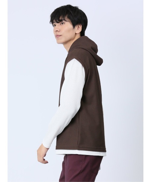 TAKA-Q（タカキュー）の「タカキュー さまになる フェイクレイヤード 長袖プルパーカー（パーカー・メンズ・ブラウン/グリーン・X-LARGE/LARGE/MEDIUM）」の20枚目の写真