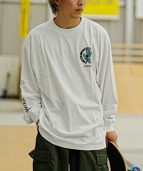 SANTA CRUZ（サンタクルーズ）の「【ムラサキスポーツ限定】SANTACRUZ/サンタクルーズ ロンT/長袖 バックプリント 502233403（Tシャツ/カットソー・メンズ・オレンジ/ブラック/ホワイト・M/XL/L）」の4枚目の写真