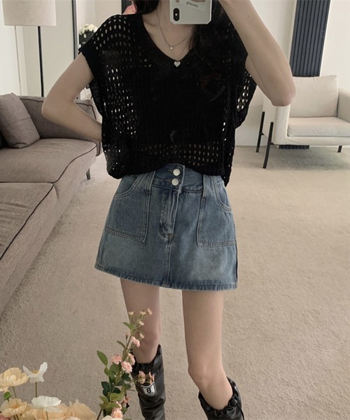Silly(シリー)の「【大人かわいいアイテム♪】フレンチスリーブニットプルオーバー(ニット/セーター・レディース・ベージュ/ホワイト/ブラウン/ブラック/グレー・FREE)」の10枚目の写真