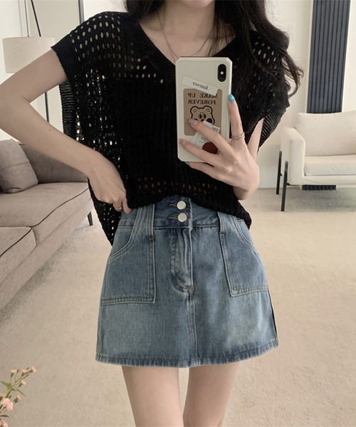 Silly(シリー)の「【大人かわいいアイテム♪】フレンチスリーブニットプルオーバー(ニット/セーター・レディース・ベージュ/ホワイト/ブラウン/ブラック/グレー・FREE)」の9枚目の写真