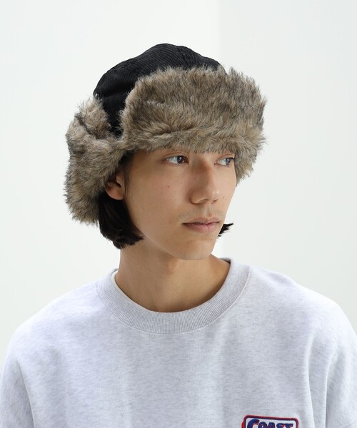 BEAMS HEART(ビームスハート)の「BEAMS HEART / コーデュロイ アビエイター キャップ(キャップ・メンズ・ブラック・ONE SIZE)」の1枚目の写真