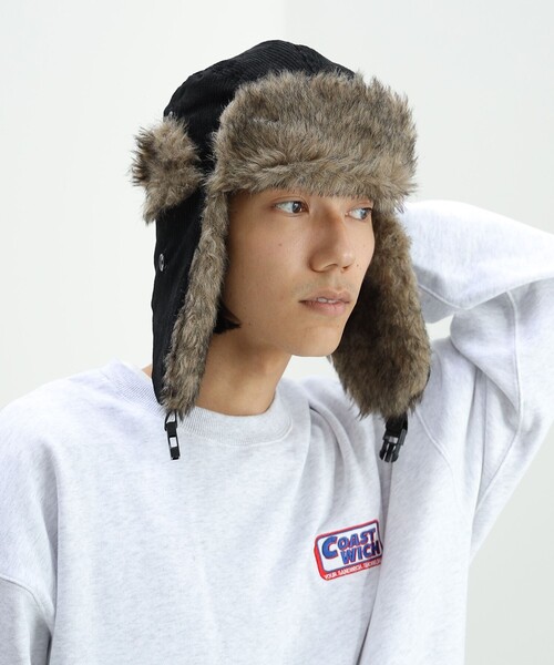 BEAMS HEART(ビームスハート)の「BEAMS HEART / コーデュロイ アビエイター キャップ(キャップ・メンズ・ブラック・ONE SIZE)」の3枚目の写真