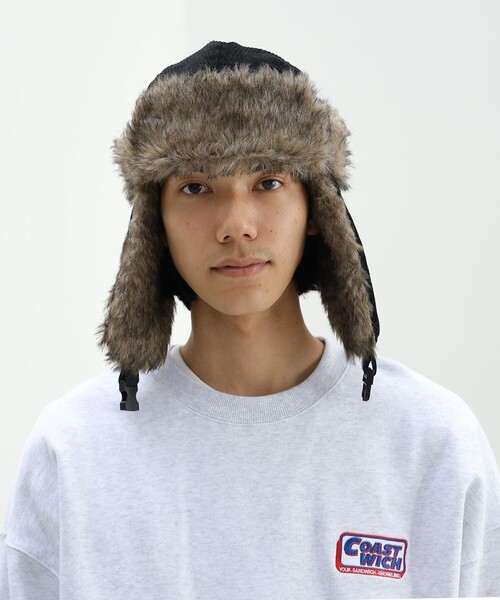 BEAMS HEART(ビームスハート)の「BEAMS HEART / コーデュロイ アビエイター キャップ(キャップ・メンズ・ブラック・ONE SIZE)」の4枚目の写真