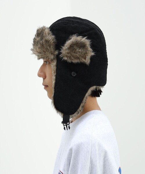 BEAMS HEART(ビームスハート)の「BEAMS HEART / コーデュロイ アビエイター キャップ(キャップ・メンズ・ブラック・ONE SIZE)」の5枚目の写真