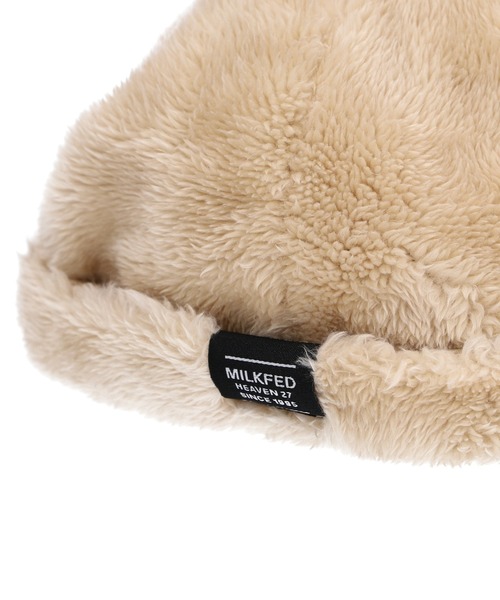 MILKFED.（ミルクフェド）の「LOGO FLUFFY ROLL CAP（ハット・レディース・ベージュ/ブラック/オリーブ・ONE SIZE）」の8枚目の写真
