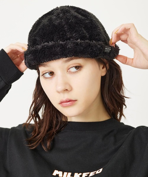 MILKFED.（ミルクフェド）の「LOGO FLUFFY ROLL CAP（ハット・レディース・ベージュ/ブラック/オリーブ・ONE SIZE）」の11枚目の写真