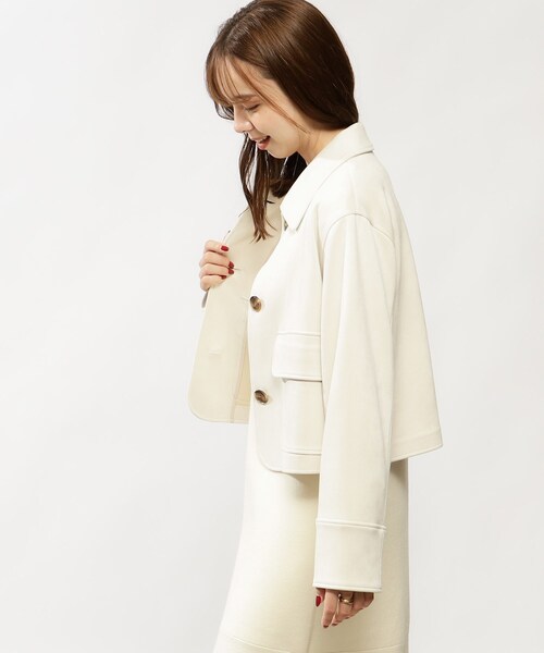 grove（グローブ）の「◆カジュアルにもフェミニンにも着こなせる♪マシュマロタッチジャケット（ブルゾン・レディース・グレー系その他/ブルー/アイボリー・02/01）」の9枚目の写真