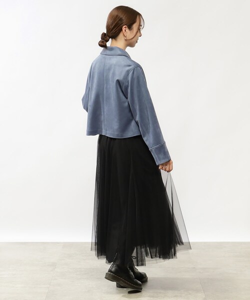 grove（グローブ）の「◆カジュアルにもフェミニンにも着こなせる♪マシュマロタッチジャケット（ブルゾン・レディース・グレー系その他/ブルー/アイボリー・02/01）」の18枚目の写真