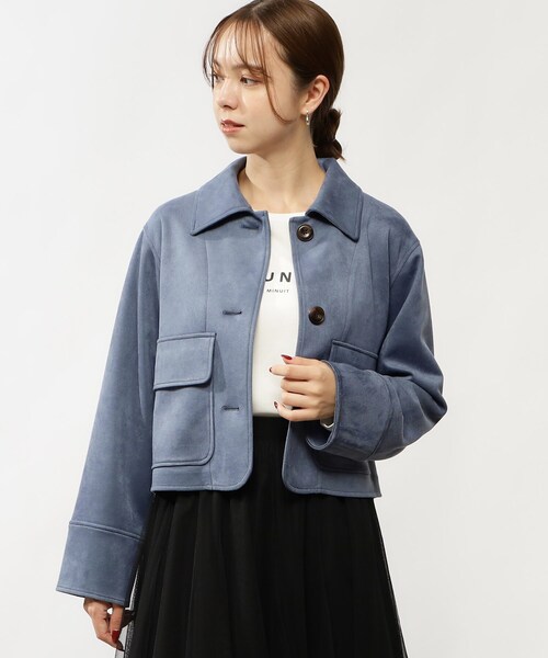 grove（グローブ）の「◆カジュアルにもフェミニンにも着こなせる♪マシュマロタッチジャケット（ブルゾン・レディース・グレー系その他/ブルー/アイボリー・02/01）」の19枚目の写真