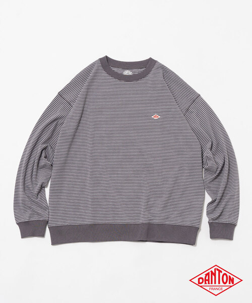 DANTON（ダントン）の「【DANTON / ダントン】SWEAT T-SHIRT/BORDER（Tシャツ/カットソー・メンズ・ブラック/チャコールグレー/グリーン・MEDIUM/X-LARGE/LARGE）」の2枚目の写真
