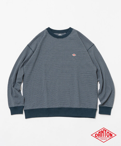 DANTON（ダントン）の「【DANTON / ダントン】SWEAT T-SHIRT/BORDER（Tシャツ/カットソー・メンズ・ブラック/チャコールグレー/グリーン・MEDIUM/X-LARGE/LARGE）」の3枚目の写真