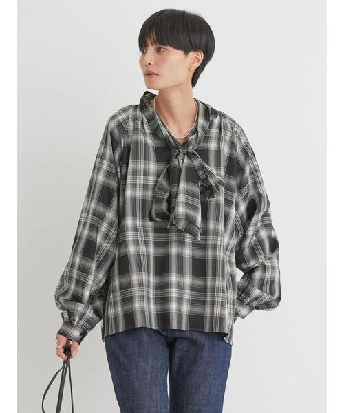 AMERICAN HOLIC(アメリカンホリック)の「イージーケアラグランボウタイブラウス(シャツ/ブラウス・レディース・アイボリー/ハウンドトゥース/チェック/ブラック/ブラック系その他・M/L)」の20枚目の写真