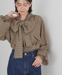 イージーケアラグランボウタイブラウス