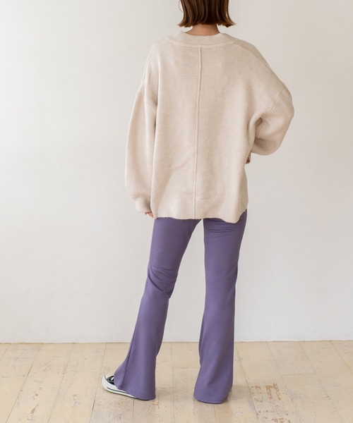 VitaFelice（ヴィータフェリーチェ）の「裏起毛 サイドスリット セミフレアリブレギンスパンツ（その他パンツ・レディース・ブルー系/ブラック/キャメル/ベージュ・FREE）」の11枚目の写真