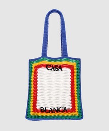 Casablanca | KNIT COTTON STRIPE CROCHET BAG(トートバッグ)