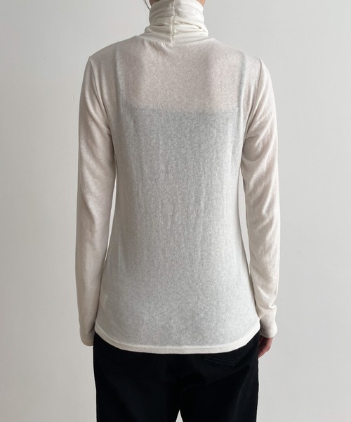 CANAL JEAN（キャナルジーン）の「El mar　シアーハイネックロングTシャツ（Tシャツ/カットソー・レディース・ブラック/チャコールグレー/アイボリー・ONE SIZE）」の16枚目の写真