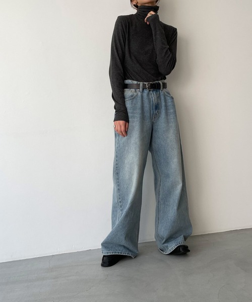 CANAL JEAN（キャナルジーン）の「El mar　シアーハイネックロングTシャツ（Tシャツ/カットソー・レディース・ブラック/チャコールグレー/アイボリー・ONE SIZE）」の21枚目の写真