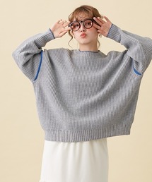 レイヤード風配色ラインニットプルオーバー ＜Le temps riche＞