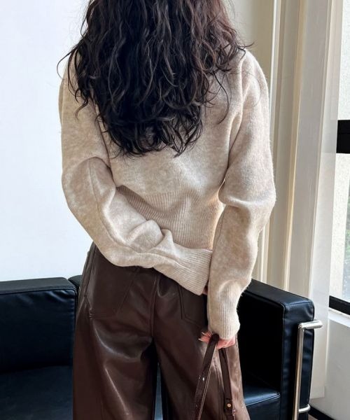 AMELY（エミリー）の「ハーフジップニット（ニット/セーター・レディース・ブラック/グレー/ベージュ/ブラウン・フリー）」の12枚目の写真