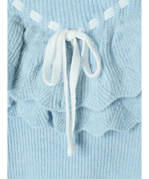 Areeam（アリーム）の「配色リボンフリルニットプルオーバー（ニット/セーター・レディース・ピンク/ライトブルー・FREE）」の12枚目の写真
