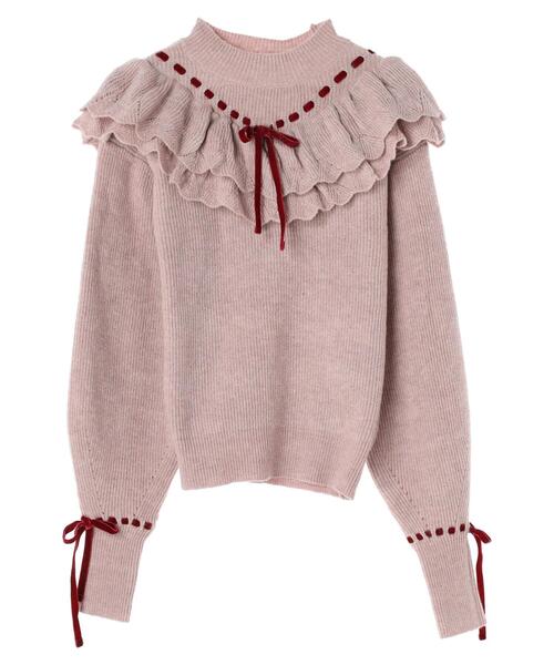 Areeam（アリーム）の「配色リボンフリルニットプルオーバー（ニット/セーター・レディース・ピンク/ライトブルー・FREE）」の16枚目の写真