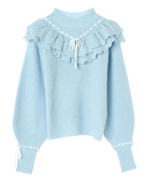 Areeam（アリーム）の「配色リボンフリルニットプルオーバー（ニット/セーター・レディース・ピンク/ライトブルー・FREE）」の17枚目の写真