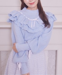 Areeam | 配色リボンフリルニットプルオーバー(ニット/セーター)