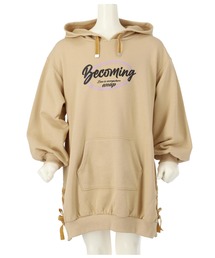 ANAP kids | ベロアリボンスピンドルフード付き裏毛スウェットワンピース(ワンピース)