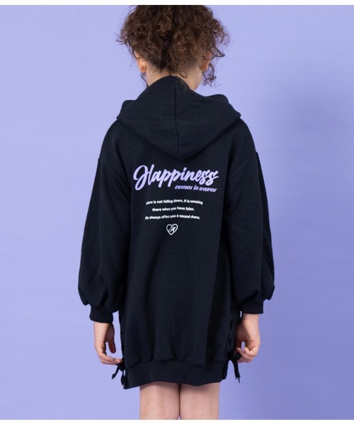 ANAP kids（アナップキッズ）の「ベロアリボンスピンドルフード付き裏毛スウェットワンピース（ワンピース・キッズ・ベージュ/ブラック/ミント・100cm/120cm/130cm/110cm）」の14枚目の写真