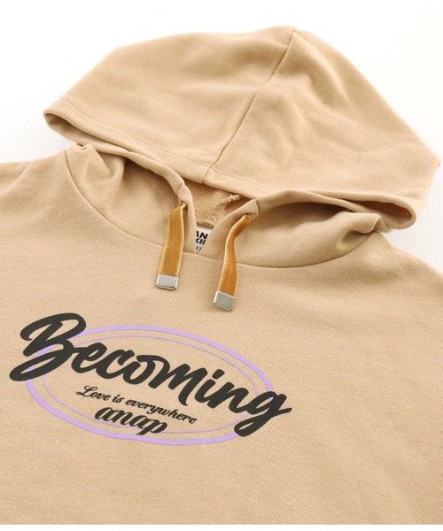 ANAP kids（アナップキッズ）の「ベロアリボンスピンドルフード付き裏毛スウェットワンピース（ワンピース・キッズ・ベージュ/ブラック/ミント・100cm/120cm/130cm/110cm）」の19枚目の写真