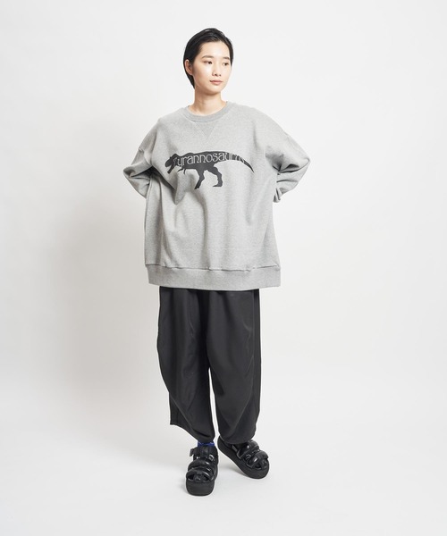 gomme（ゴム）の「30/10裏毛　70スウェットT（スウェット・レディース・チャコールグレー/トップグレー/ブラック・MEDIUM）」の4枚目の写真