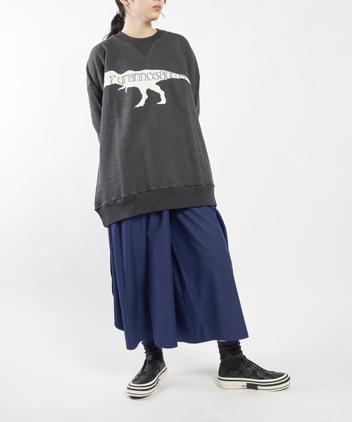 gomme（ゴム）の「30/10裏毛　70スウェットT（スウェット・レディース・チャコールグレー/トップグレー/ブラック・MEDIUM）」の16枚目の写真