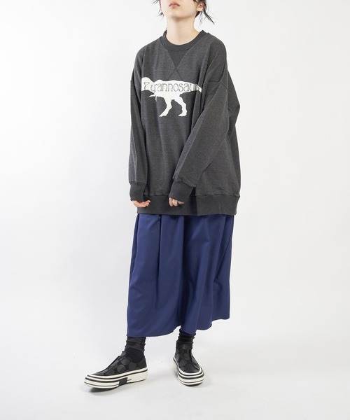 gomme（ゴム）の「30/10裏毛　70スウェットT（スウェット・レディース・チャコールグレー/トップグレー/ブラック・MEDIUM）」の17枚目の写真