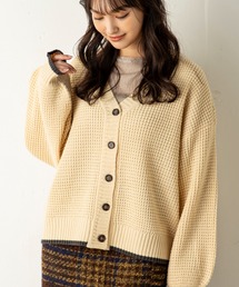 アクリルバルキーVネックカーディガン