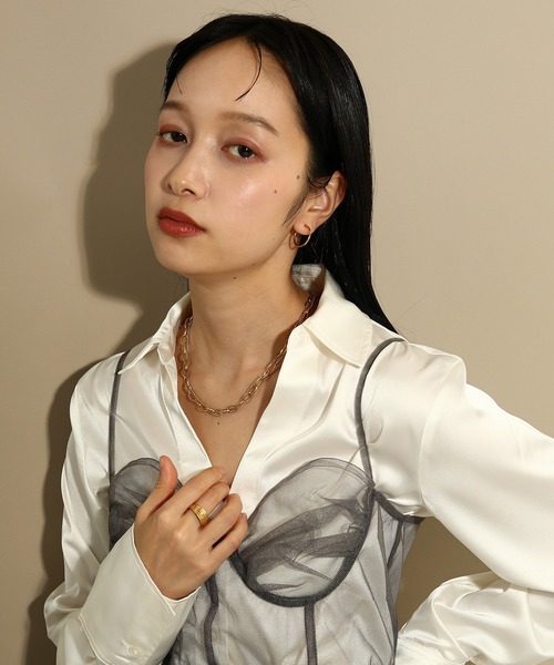 voov(ブーブ)の「【金属アレルギー対応】2種 オーバル チェーン ネックレス サージカル 結婚式(ネックレス・レディース・ゴールド/シルバー・フリー)」の6枚目の写真