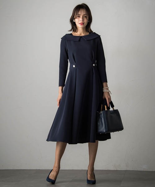 Viaggio Blu（ビアッジョブルー）の「soalonダブルクロスワンピース（ワンピース・レディース・ベージュ/ネイビー・M/S）」の15枚目の写真