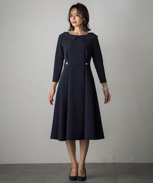 Viaggio Blu（ビアッジョブルー）の「soalonダブルクロスワンピース（ワンピース・レディース・ベージュ/ネイビー・M/S）」の21枚目の写真