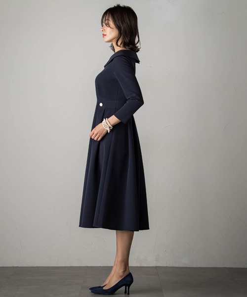 Viaggio Blu（ビアッジョブルー）の「soalonダブルクロスワンピース（ワンピース・レディース・ベージュ/ネイビー・M/S）」の22枚目の写真