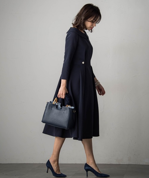 Viaggio Blu（ビアッジョブルー）の「soalonダブルクロスワンピース（ワンピース・レディース・ベージュ/ネイビー・M/S）」の20枚目の写真