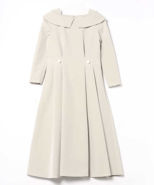 Viaggio Blu（ビアッジョブルー）の「soalonダブルクロスワンピース（ワンピース・レディース・ベージュ/ネイビー・M/S）」の3枚目の写真