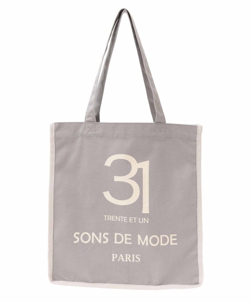 31 Sons de mode（トランテアン　ソン　ドゥ　モード）の「ロゴトートバッグ（トートバッグ・レディース・オフホワイト/グレー/ピンク/ネイビー・フリー）」の3枚目の写真