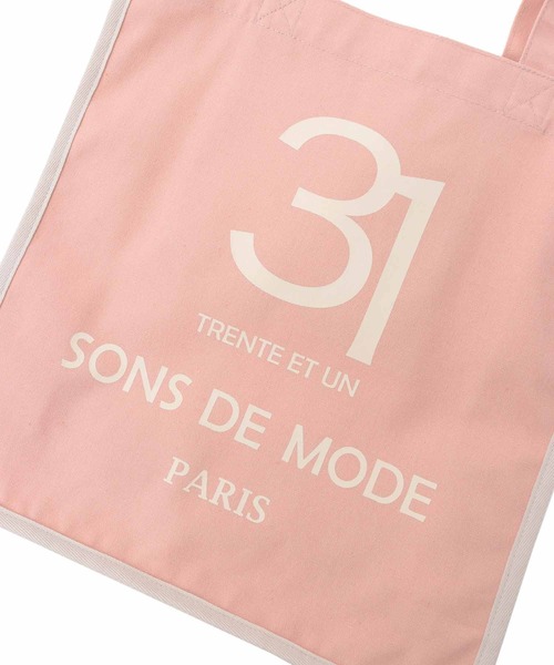 31 Sons de mode（トランテアン　ソン　ドゥ　モード）の「ロゴトートバッグ（トートバッグ・レディース・オフホワイト/グレー/ピンク/ネイビー・フリー）」の16枚目の写真