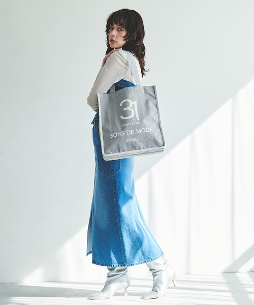 31 Sons de mode（トランテアン　ソン　ドゥ　モード）の「ロゴトートバッグ（トートバッグ・レディース・オフホワイト/グレー/ピンク/ネイビー・フリー）」の5枚目の写真