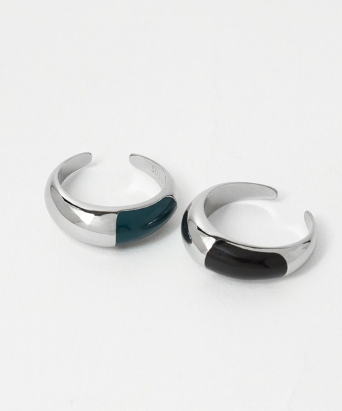 HARE（ハレ）の「ステンレスペブルリング(HARE)（リング・メンズ・ブラック/グリーン・FREE）」の8枚目の写真