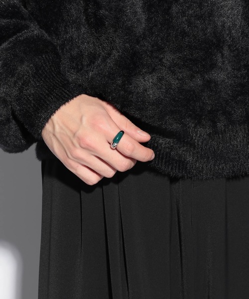 HARE（ハレ）の「ステンレスペブルリング(HARE)（リング・メンズ・ブラック/グリーン・FREE）」の11枚目の写真