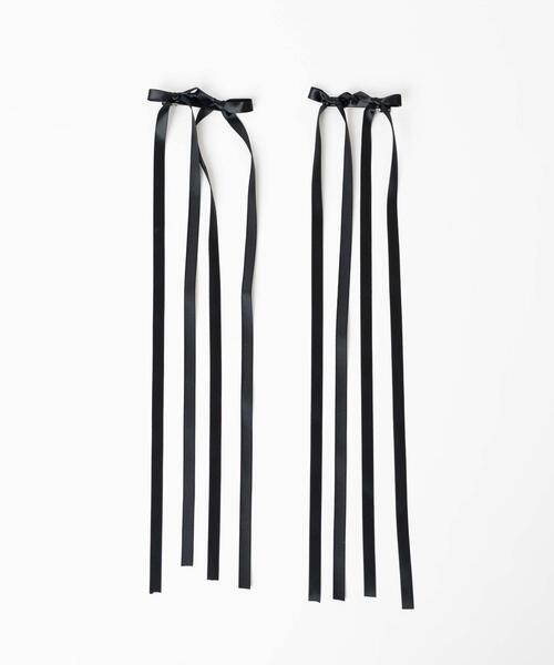 WEGO(ウィゴー)の「WEGO/【2点セット】ダブルロングリボンクリップ(バレッタ/ヘアクリップ・レディース・ブラック系その他/ブラック・FREE)」の5枚目の写真