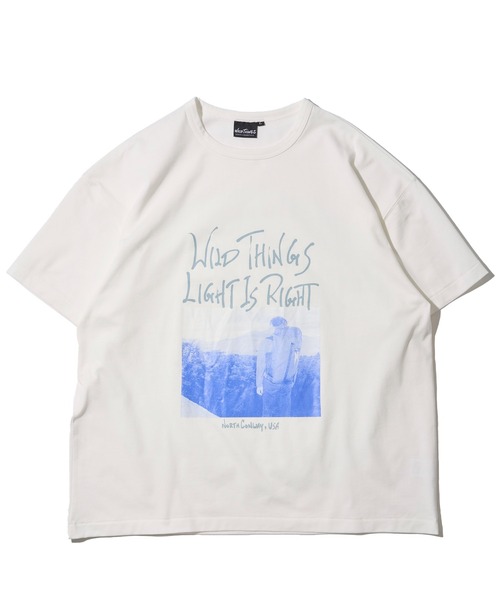 WILD THINGS（ワイルドシングス）の「【WILD THINGS/ワイルドシングス】CLIMBING LIGHT IS RIGHT / シルケット天竺 フォトプリントTシャツ WT24051SK（Tシャツ/カットソー・メンズ・チャコールグレー/ホワイト/グリーン・SMALL/X-LARGE/LARGE/MEDIUM）」の5枚目の写真
