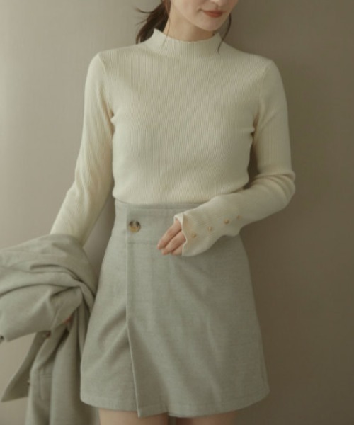 ACYM アシーム Bot wrap mini スカート ACYM（アシーム）の「Chic herringbone wrap short パンツ